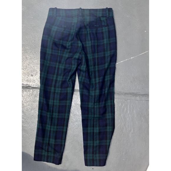 J Crew Women’s Cameron Plaid Pants Size 2 Green And Blue Preppy Style - Picture 5 of 8